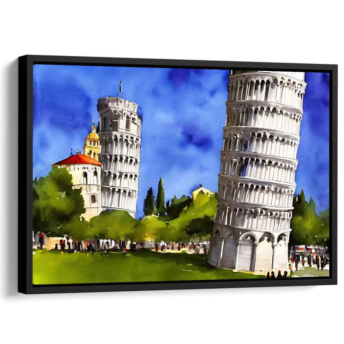 Leaning Wonders: Captivating Pisa Tower Canvas Art Print
