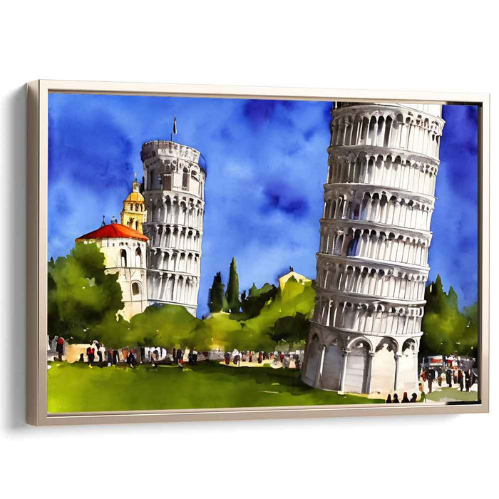 Leaning Wonders: Captivating Pisa Tower Canvas Art Print