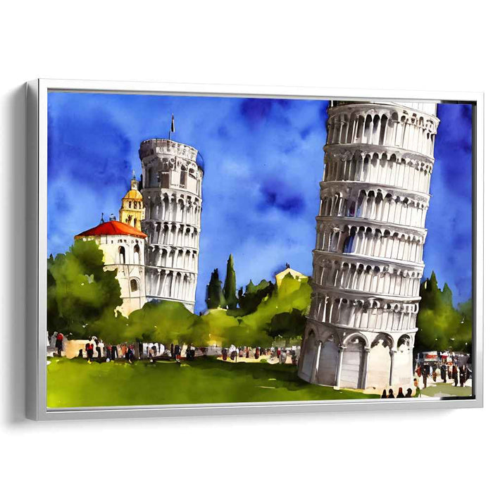 Leaning Wonders: Captivating Pisa Tower Canvas Art Print