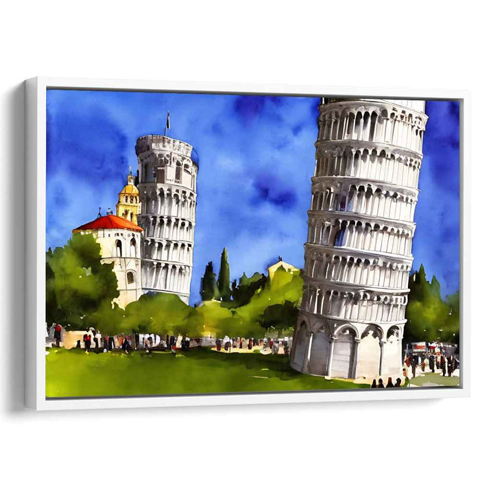 Leaning Wonders: Captivating Pisa Tower Canvas Art Print