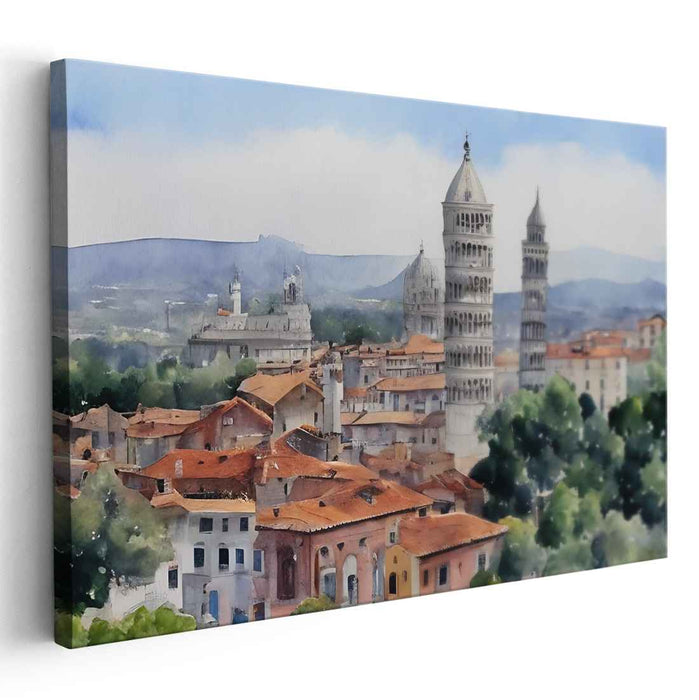 Serene Pisa: Watercolor Charm of the Leaning Tower