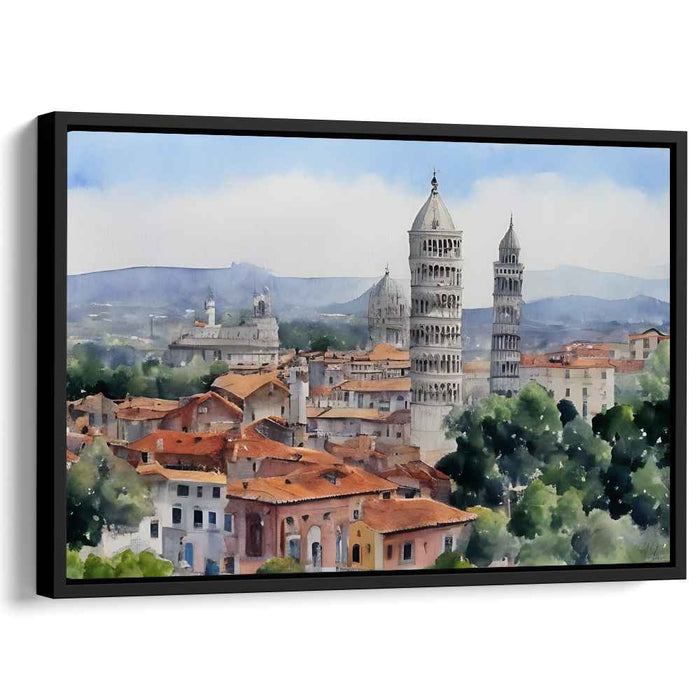 Serene Pisa: Watercolor Charm of the Leaning Tower