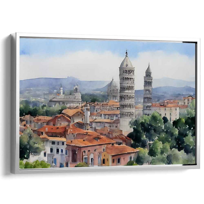 Serene Pisa: Watercolor Charm of the Leaning Tower
