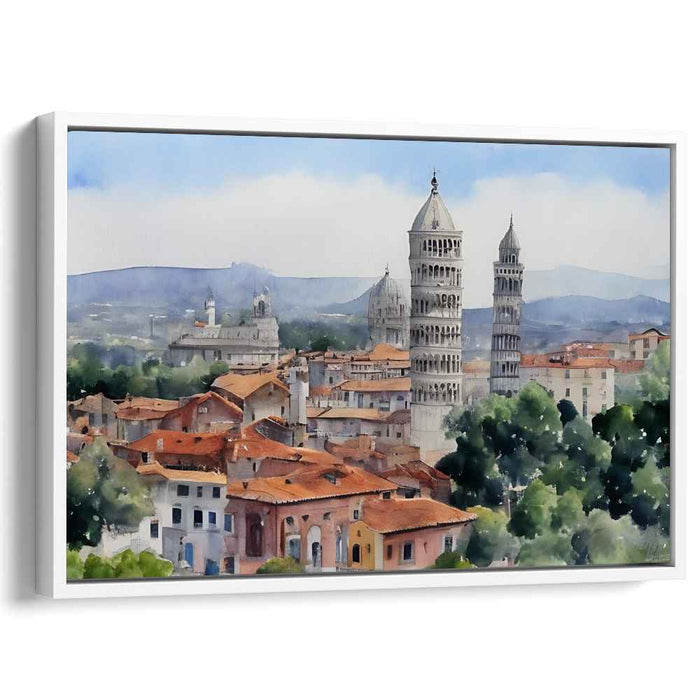 Serene Pisa: Watercolor Charm of the Leaning Tower