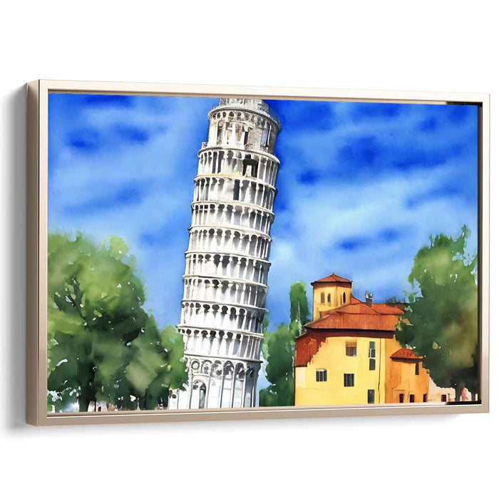 Echoes of Blueprints Past: A Watercolor Tribute to Architectural Marvel