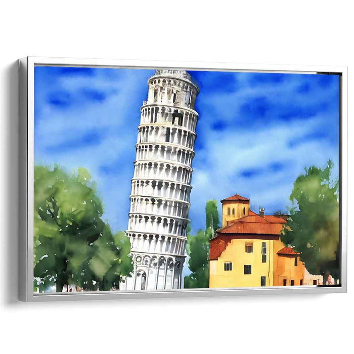 Echoes of Blueprints Past: A Watercolor Tribute to Architectural Marvel