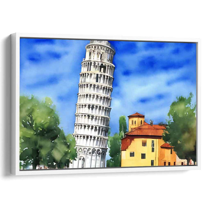 Echoes of Blueprints Past: A Watercolor Tribute to Architectural Marvel