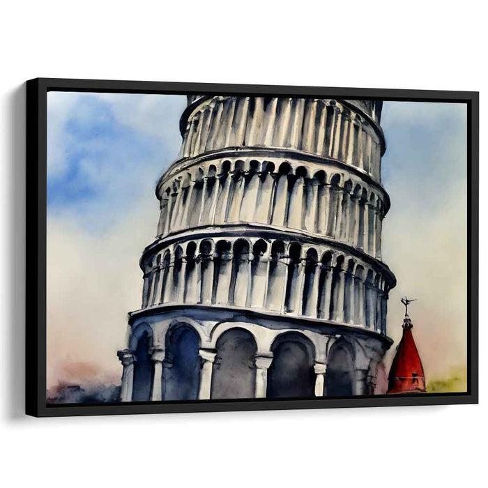Pisa's Perilous Pose: The Leaning Tower of Pisa Watercolor Art Print