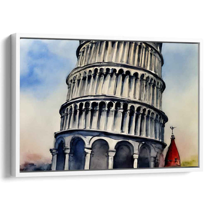 Pisa's Perilous Pose: The Leaning Tower of Pisa Watercolor Art Print