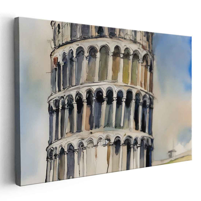Watercolor Leaning Tower of Pisa #129