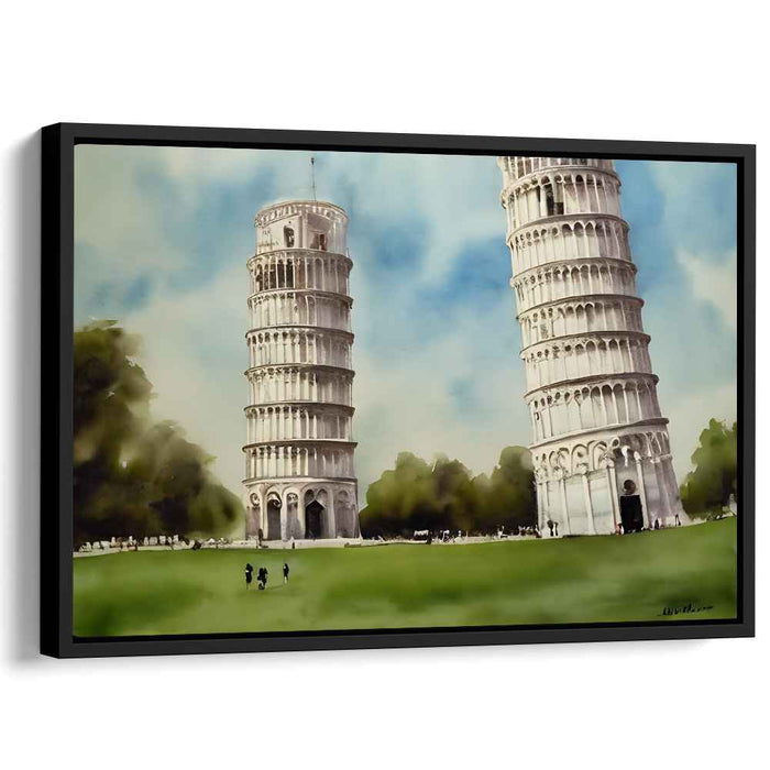 Tilted Illusionists: Captivating Leaning Towers of Pisa Canvas Art Print