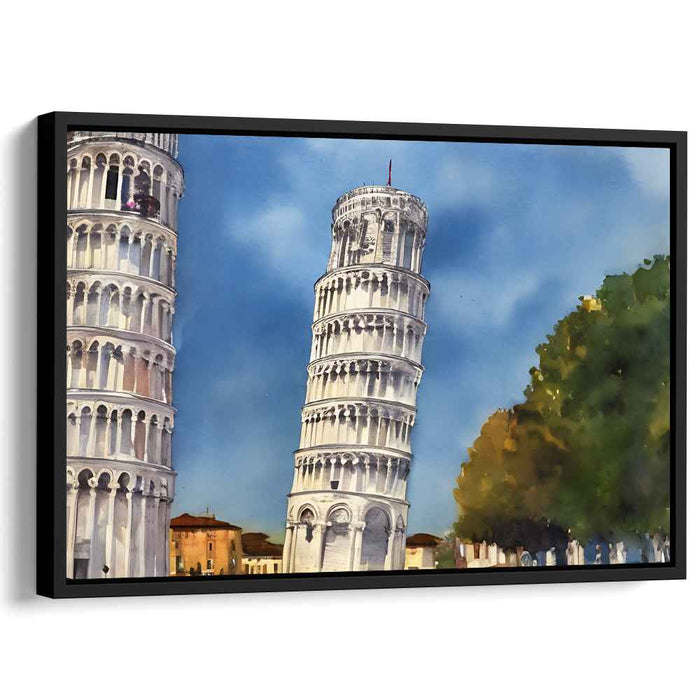 Timeless Lean: Watercolor of the Leaning Tower of Pisa