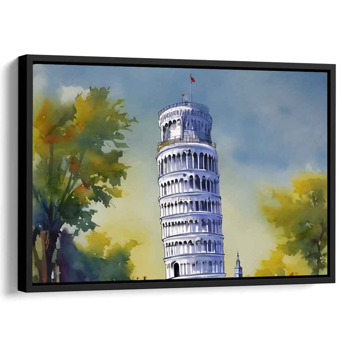 Tilted Italia Impressions: The Leaning Tower of Pisa Canvas Art Print