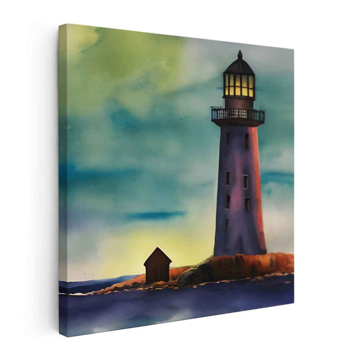 Whispering Waves Illuminate Serenity: Tranquil Lighthouse Coastal Scene