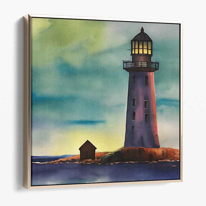 Whispering Waves Illuminate Serenity: Tranquil Lighthouse Coastal Scene