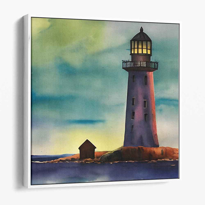 Whispering Waves Illuminate Serenity: Tranquil Lighthouse Coastal Scene