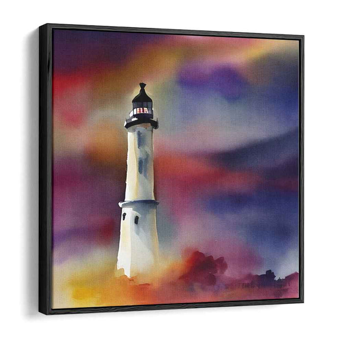 Whispers of Tempest Dreams: Impressionist Lighthouse in a Stormy Watercolor Sky