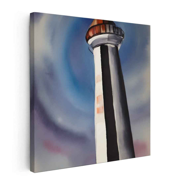 Whispers Of The Beacon: Expressive Watercolor Lighthouse Art Print