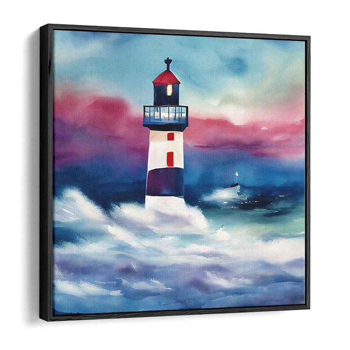 Storm Guardian: Dramatic Lighthouse in a Tempestuous Sea Canvas Art