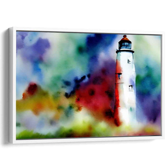 Dreamy Lighthouse: Ethereal Watercolor Canvas Art Print