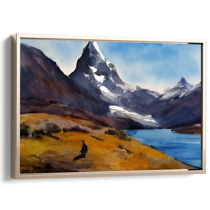 Drenched in Serenity: Realistic Watercolor Landscape Canvas Art Print