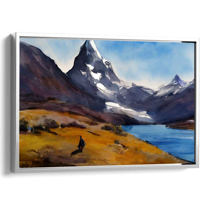 Drenched in Serenity: Realistic Watercolor Landscape Canvas Art Print