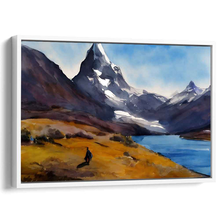 Drenched in Serenity: Realistic Watercolor Landscape Canvas Art Print