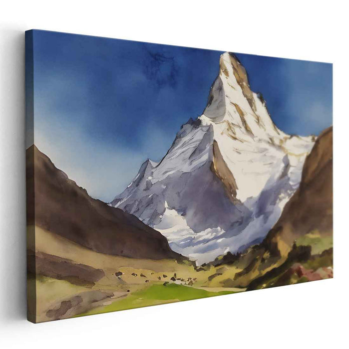 Majestic Alpine Peak: Serene Mountain Landscape Canvas Art Print