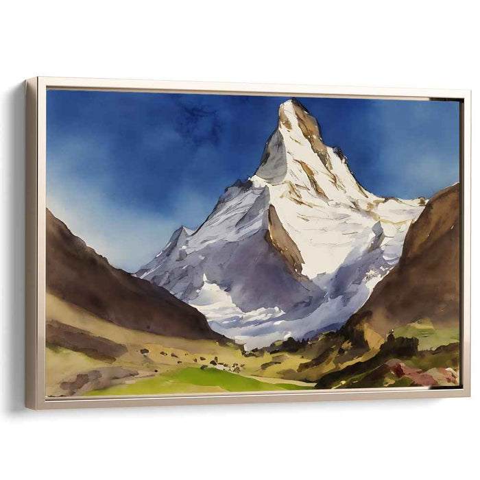 Majestic Alpine Peak: Serene Mountain Landscape Canvas Art Print