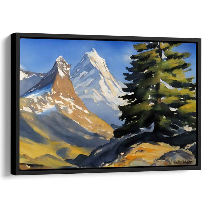 Echoes Of Watercolor Dreams: Realistic Watercolor Landscape Canvas Art Print