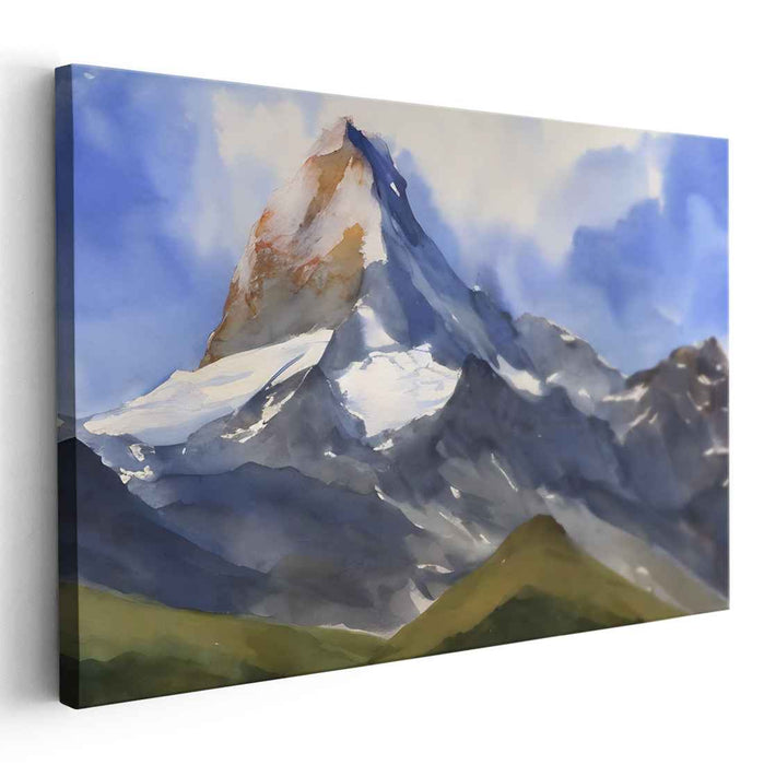 Mountain Whisper: Serene Mountain Landscape Canvas Art Print
