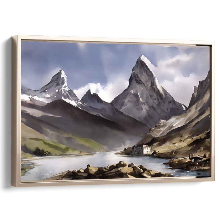 Moonlit Embrace: Romantic Landscape Canvas Art Print