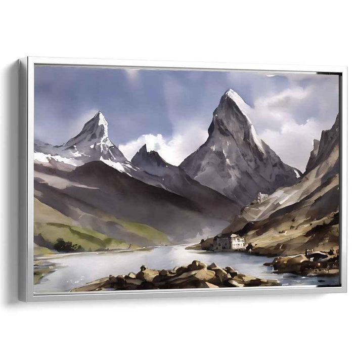 Moonlit Embrace: Romantic Landscape Canvas Art Print