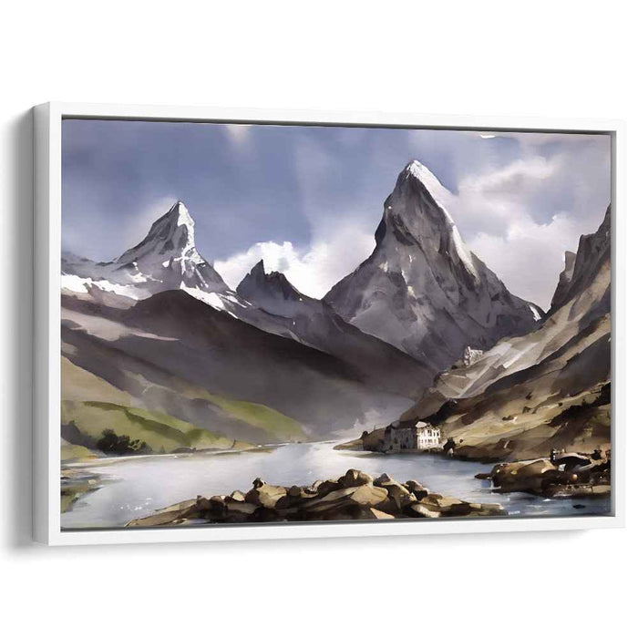 Moonlit Embrace: Romantic Landscape Canvas Art Print