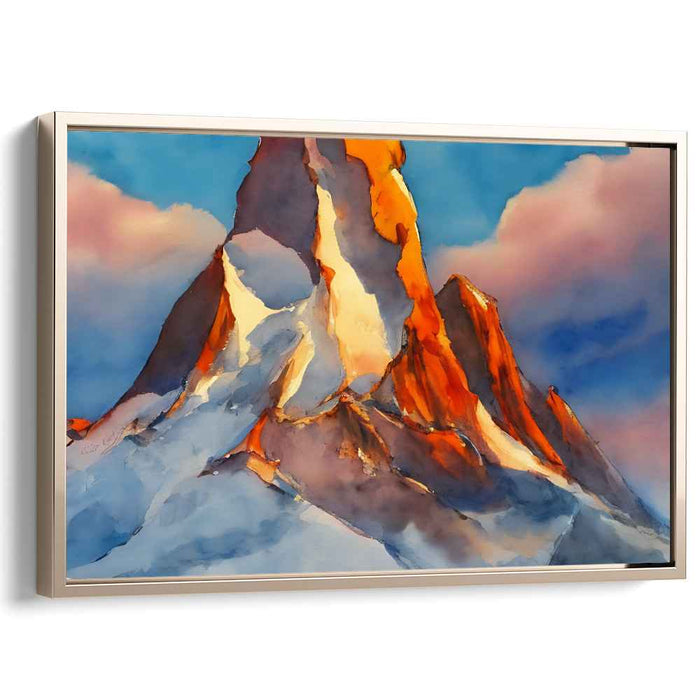 Mountain Glow: Sunlit Mountain Canvas Art Print