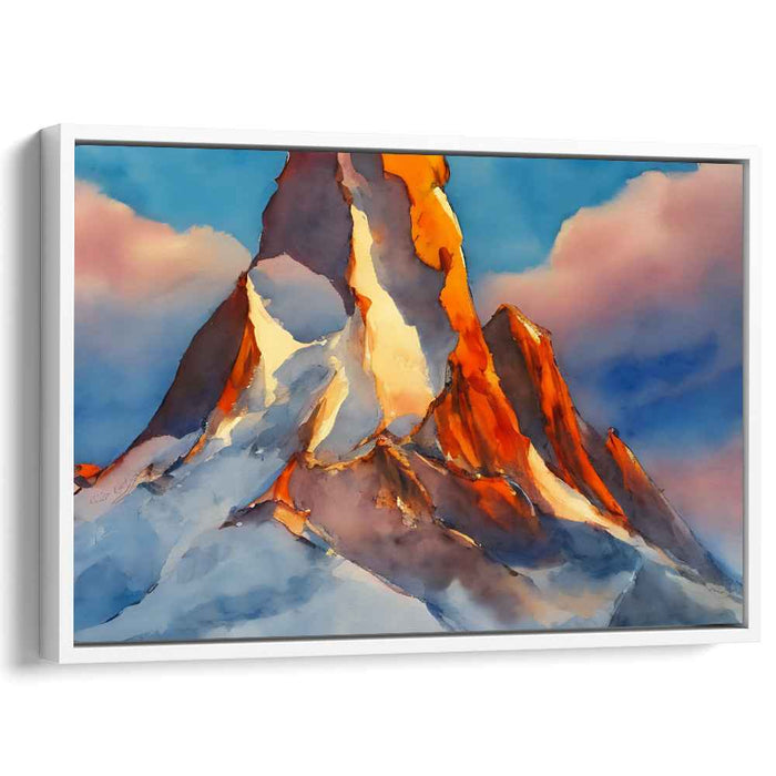 Mountain Glow: Sunlit Mountain Canvas Art Print
