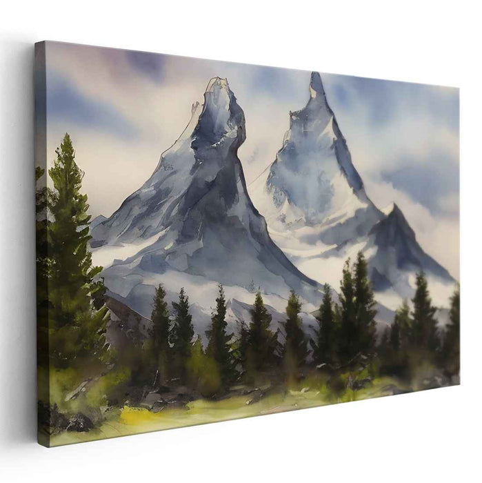 Majestic Peak Escape: Serene Mountain Landscape Canvas Art Print