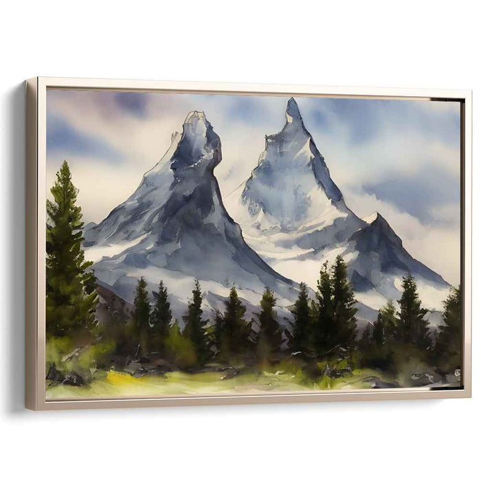 Majestic Peak Escape: Serene Mountain Landscape Canvas Art Print