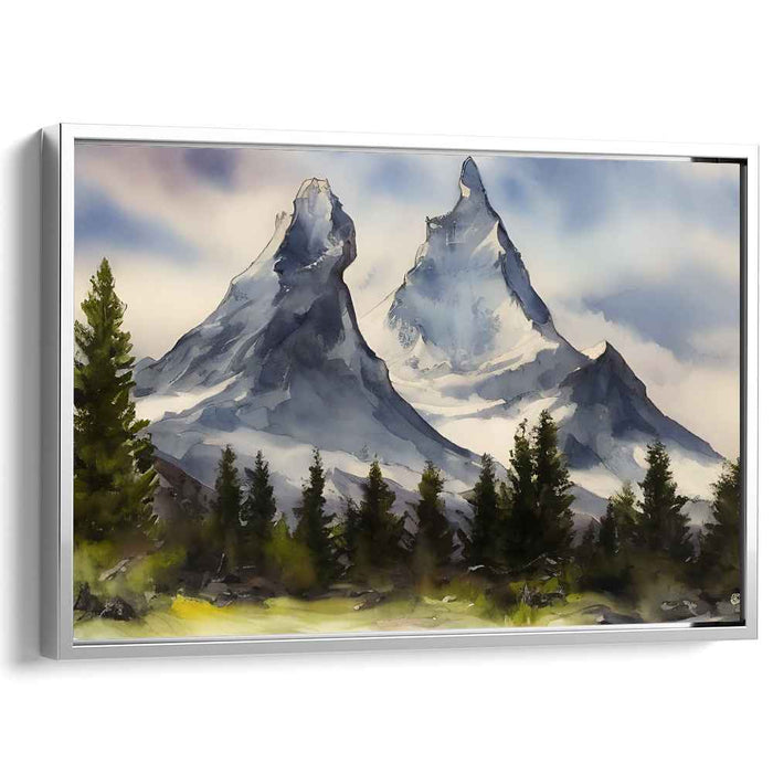 Majestic Peak Escape: Serene Mountain Landscape Canvas Art Print
