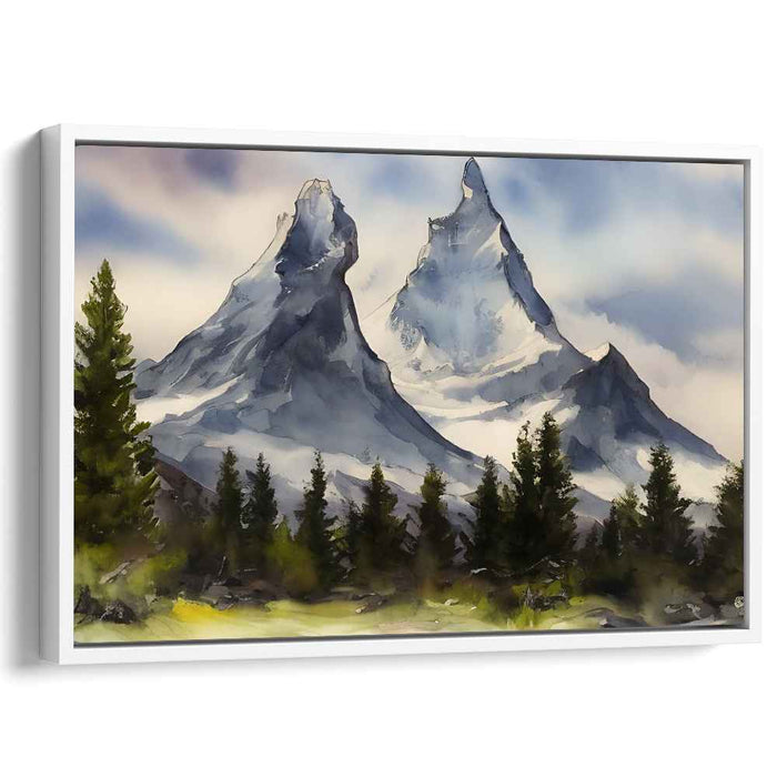 Majestic Peak Escape: Serene Mountain Landscape Canvas Art Print