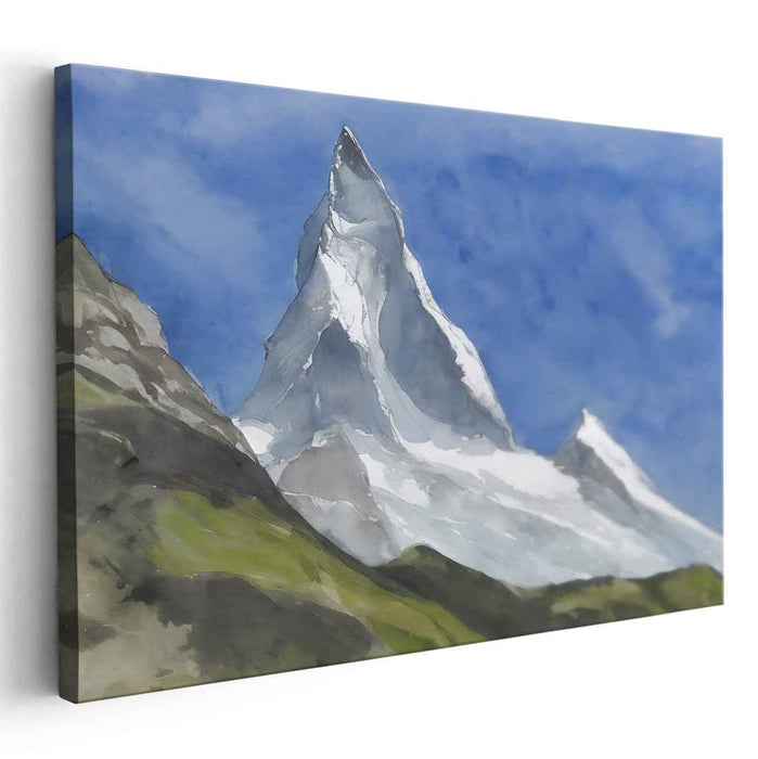 Illusion Ascension: Realistic Mountain Landscape Canvas Art Print