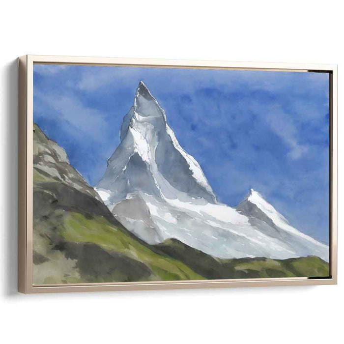 Illusion Ascension: Realistic Mountain Landscape Canvas Art Print