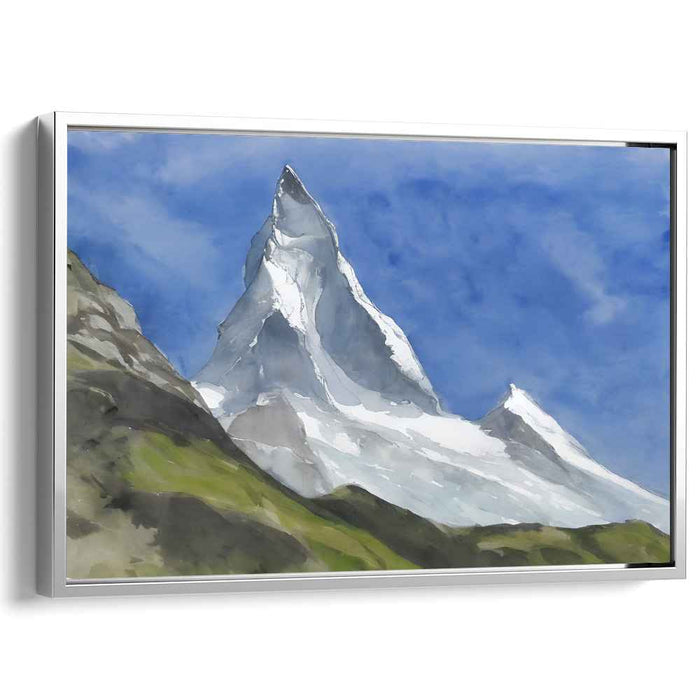 Illusion Ascension: Realistic Mountain Landscape Canvas Art Print