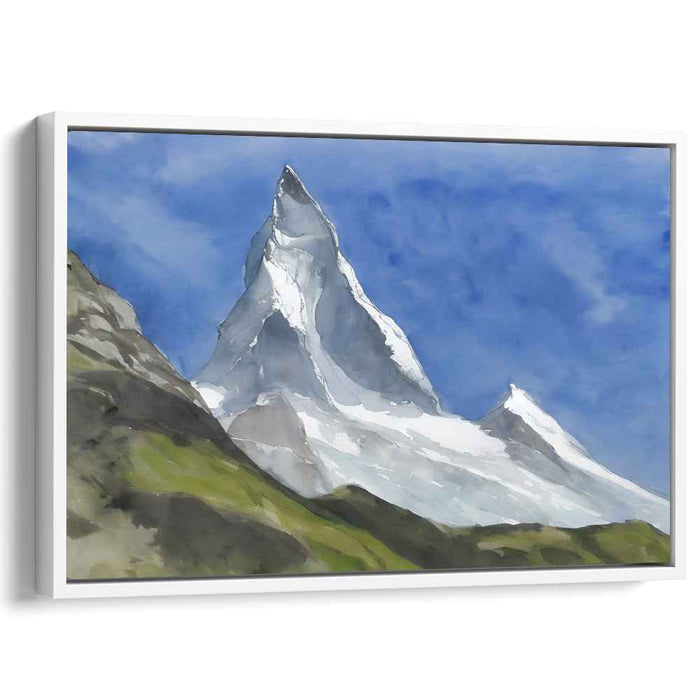 Illusion Ascension: Realistic Mountain Landscape Canvas Art Print