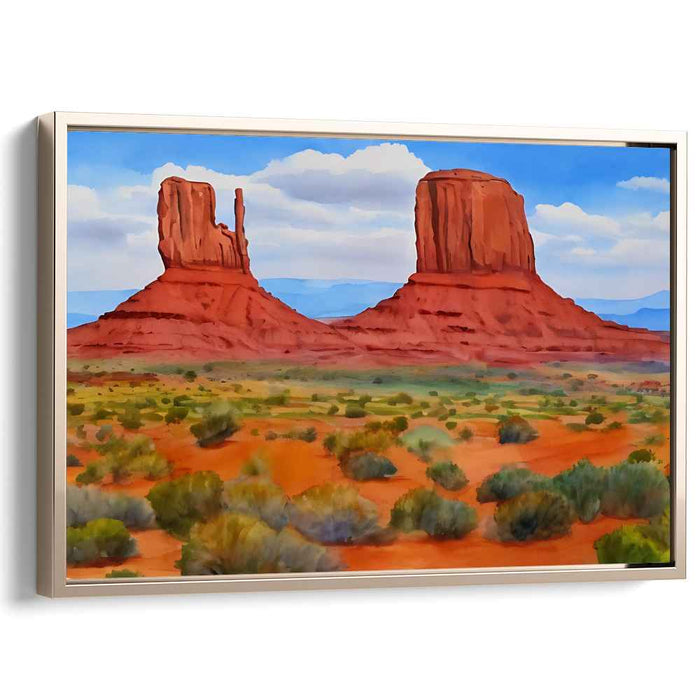 Mirage's Whisper: Vivid Desert Landscape Canvas Art Print