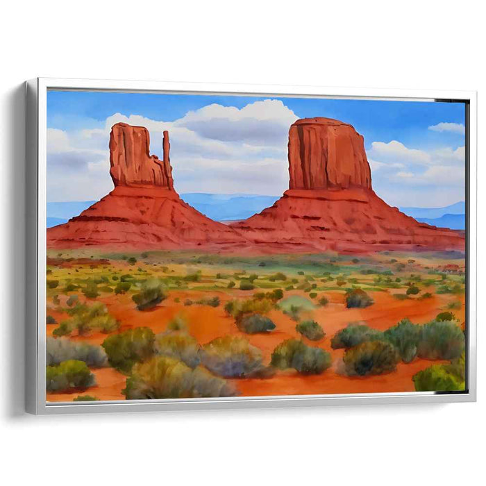 Mirage's Whisper: Vivid Desert Landscape Canvas Art Print