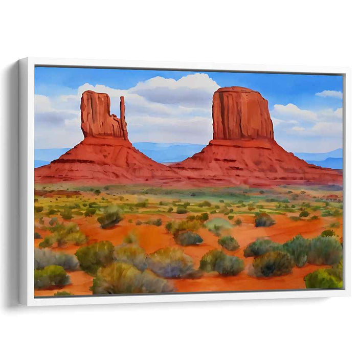 Mirage's Whisper: Vivid Desert Landscape Canvas Art Print