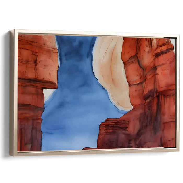 Vibrant Horizon Symphony: Serene Watercolor Landscape with Radiant Sky