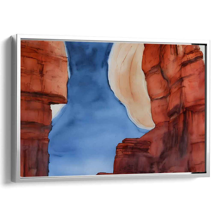 Vibrant Horizon Symphony: Serene Watercolor Landscape with Radiant Sky