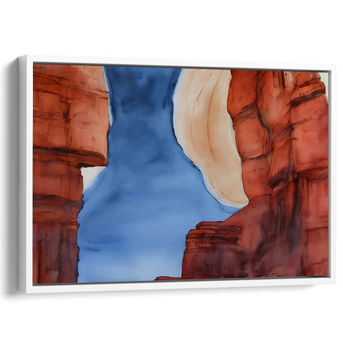 Vibrant Horizon Symphony: Serene Watercolor Landscape with Radiant Sky